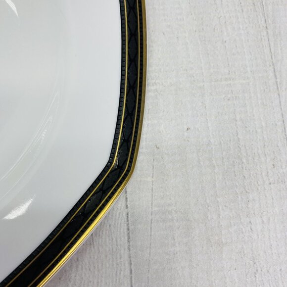 Christopher Stuart BLACK DRESS China Octagonal Large Rim  Pasta Soup Bowl Set 3 - Picture 11 of 13